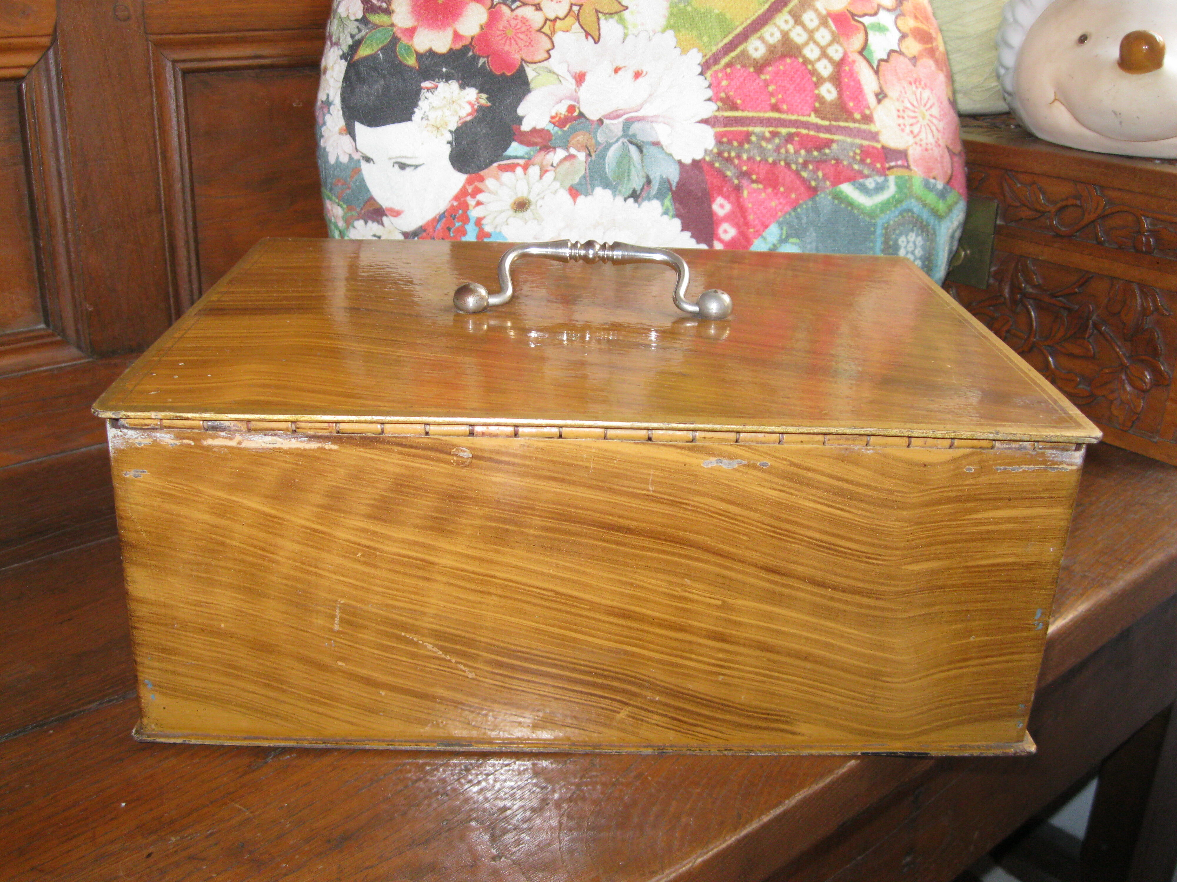 Box safe hard metal imitation wood