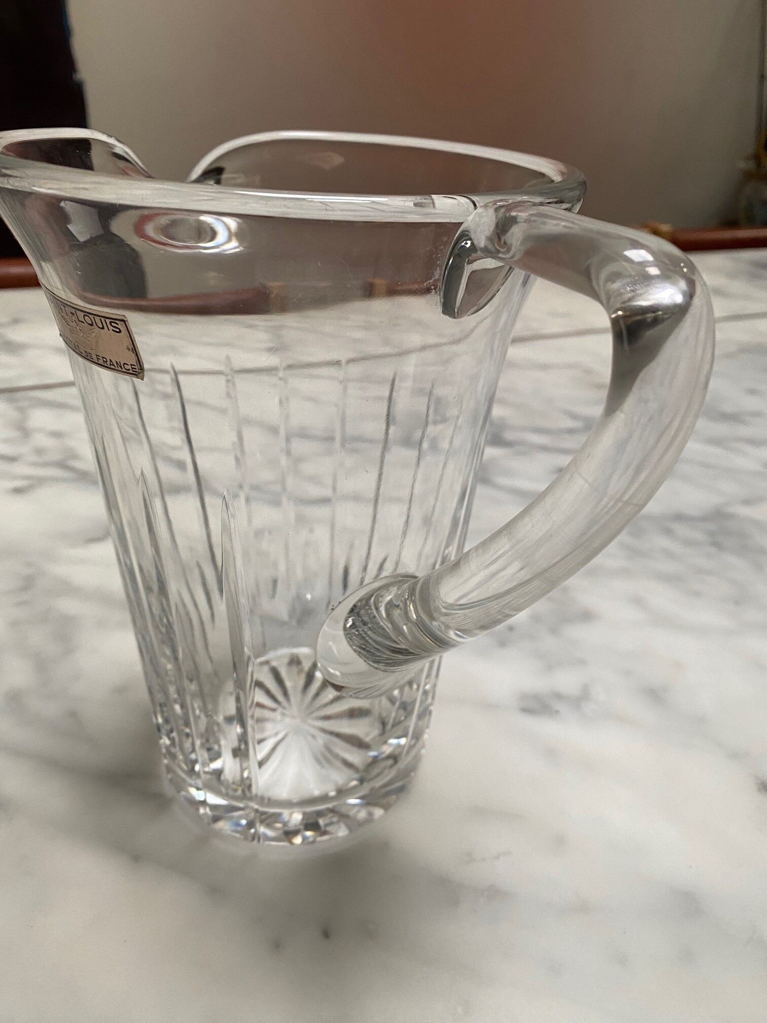 Crystal jug pitcher from Saint Louis France