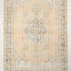 7x10 beige & navy blue vintage rug, 215x302cm
