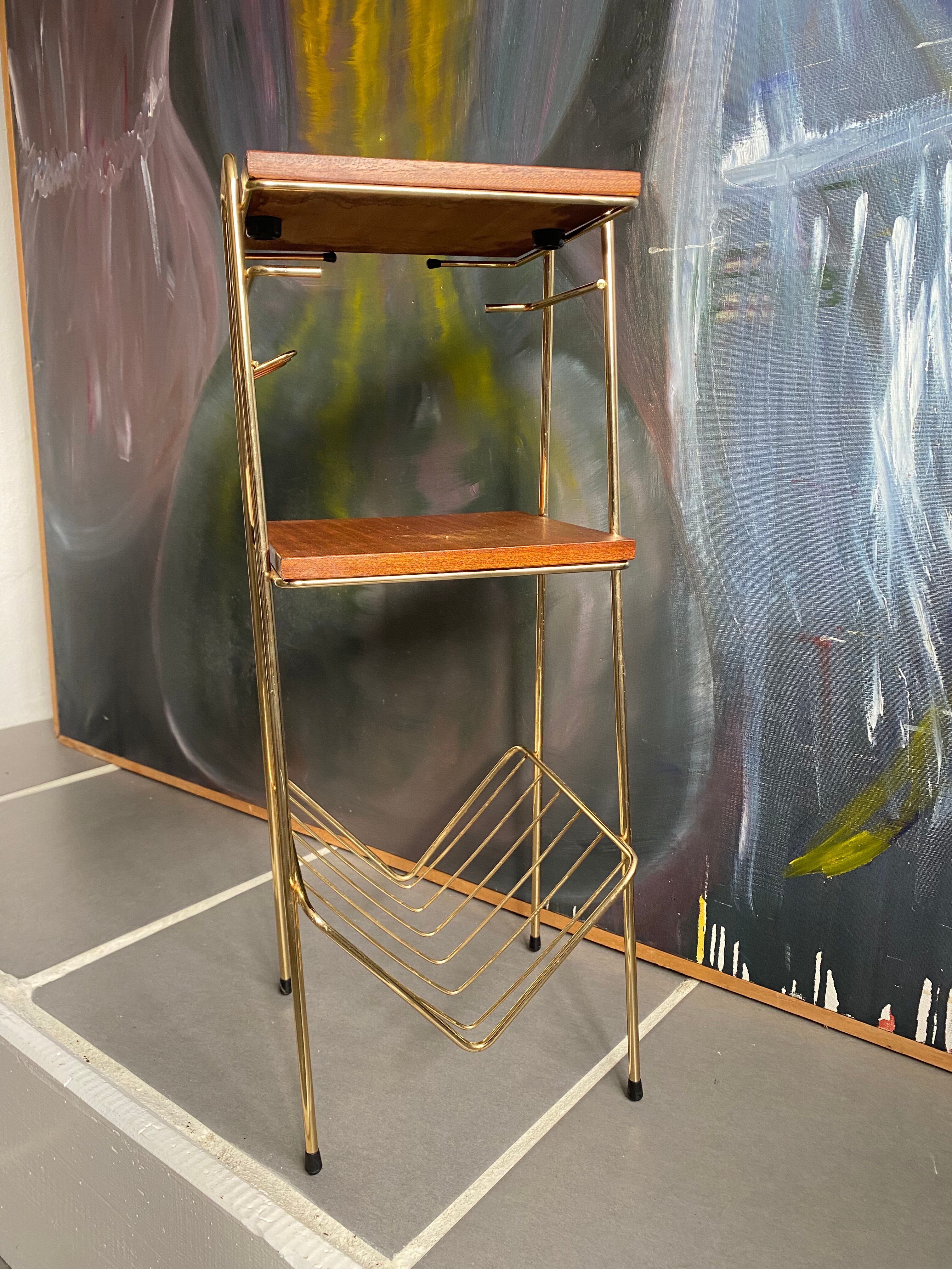 Vintage metal and wood side table