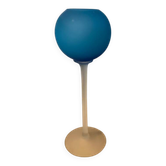 Frosted blue glass footed lantern