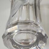 Vintage Multifaceted Crystal Vase, Frosted Draped Bow, col. Opaque white, Evita Crystal, Germany