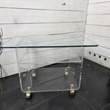 Vintage Plexiglas and Glass Coffee Table by David Lange 1970s
