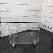 Vintage Plexiglas and Glass Coffee Table by David Lange 1970s