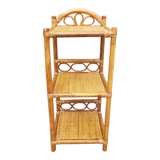 Rattan and bamboo bedside table