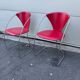Pair of Linda chairs by Arrben in red leather