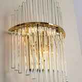 Pairs of magnificent crystal stem wall lights by Christoph Palme, Germany, 1970s.