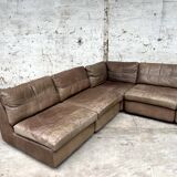 Modular leather sofa, vintage design 1970