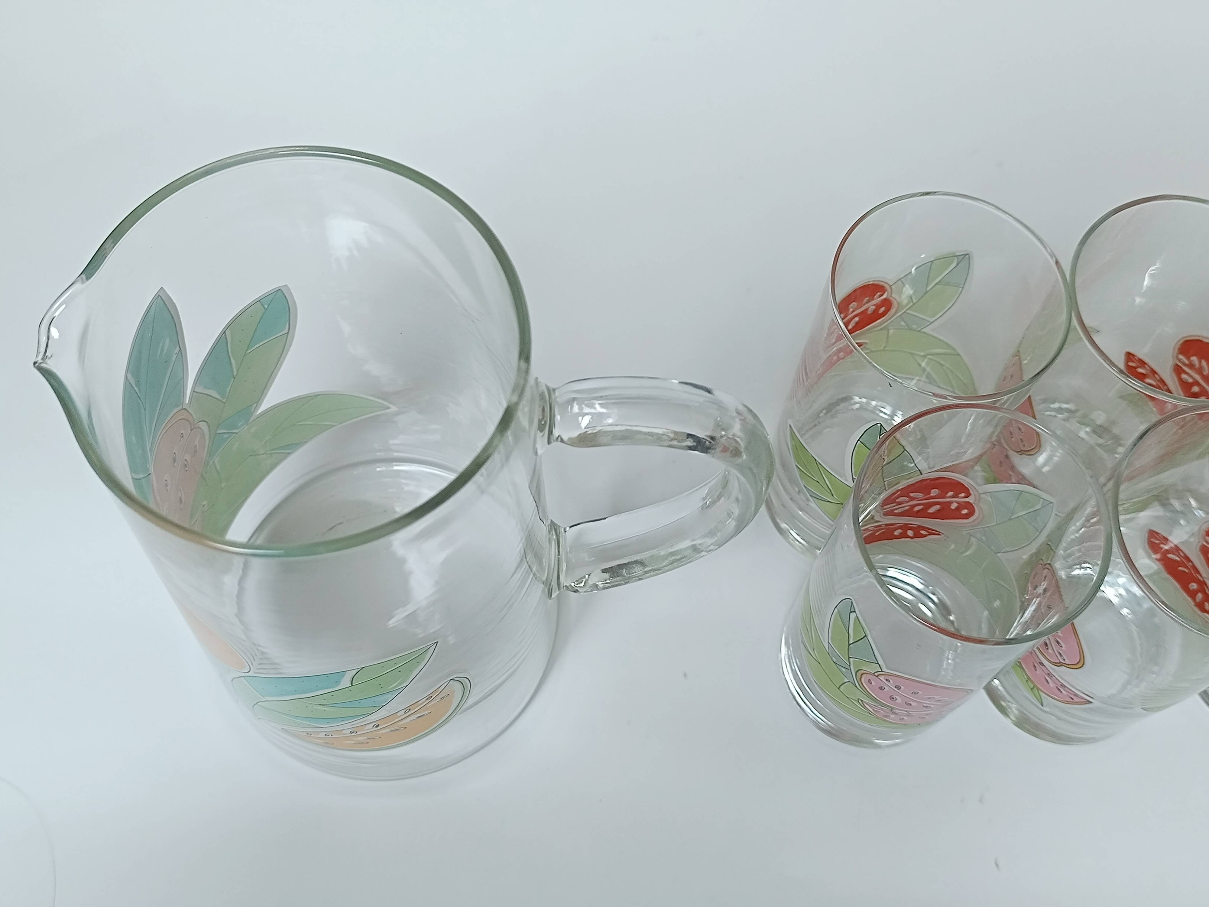 6 verres + carafe à orangeade