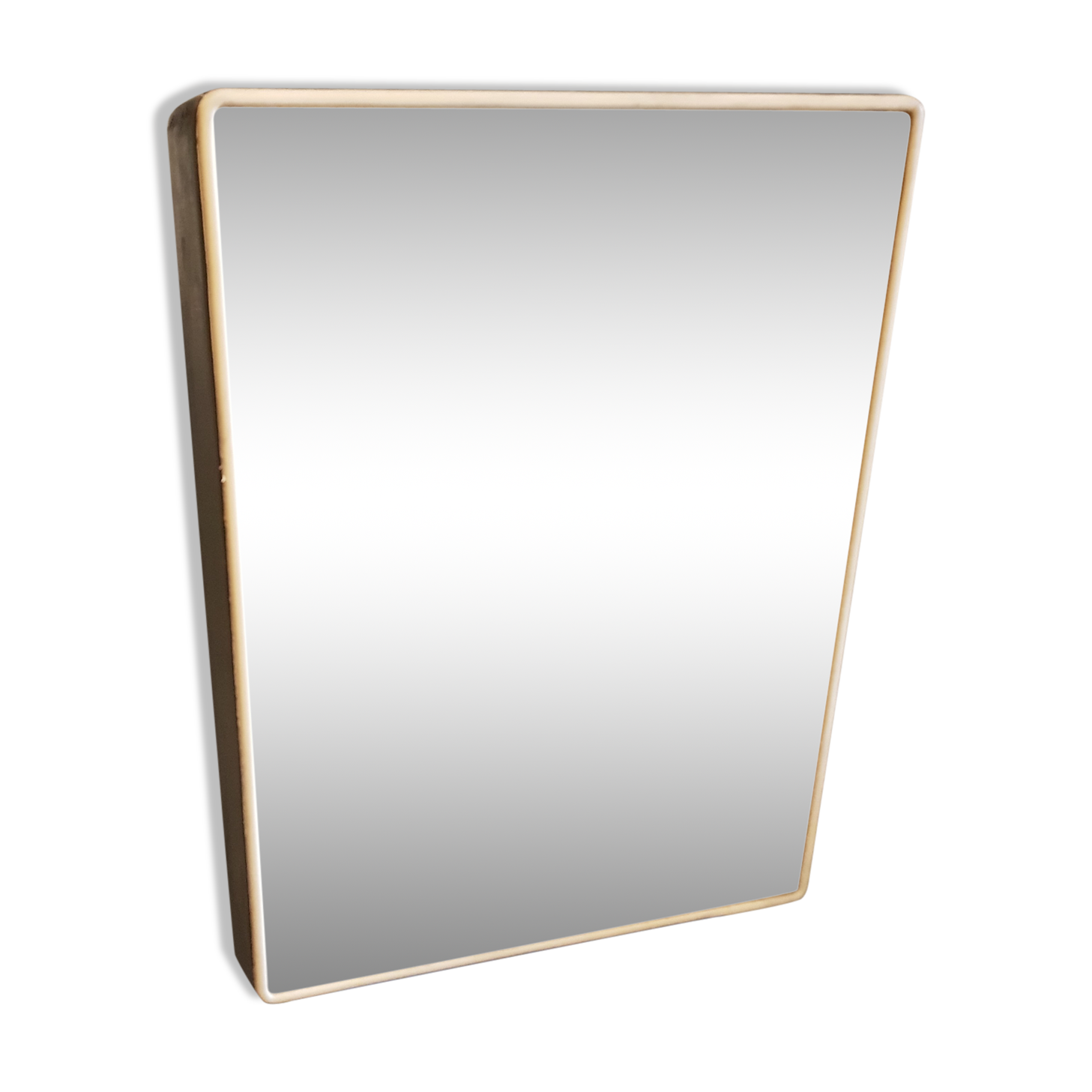 Vintage wax metal medicine cabinet.