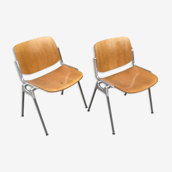 Pair of dsc 106 chairs by Giancarlo Piretti