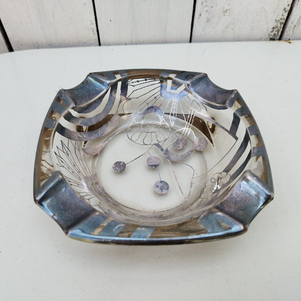 Ashtray art deco pierrot silver vintage