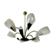 6-light chandelier with acrylic shades 1950