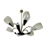 Lustre 6 lumières du milieu du siècle des années 1950
