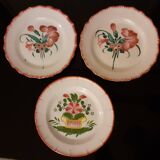 3 assiettes anciennes, faïences de l'est