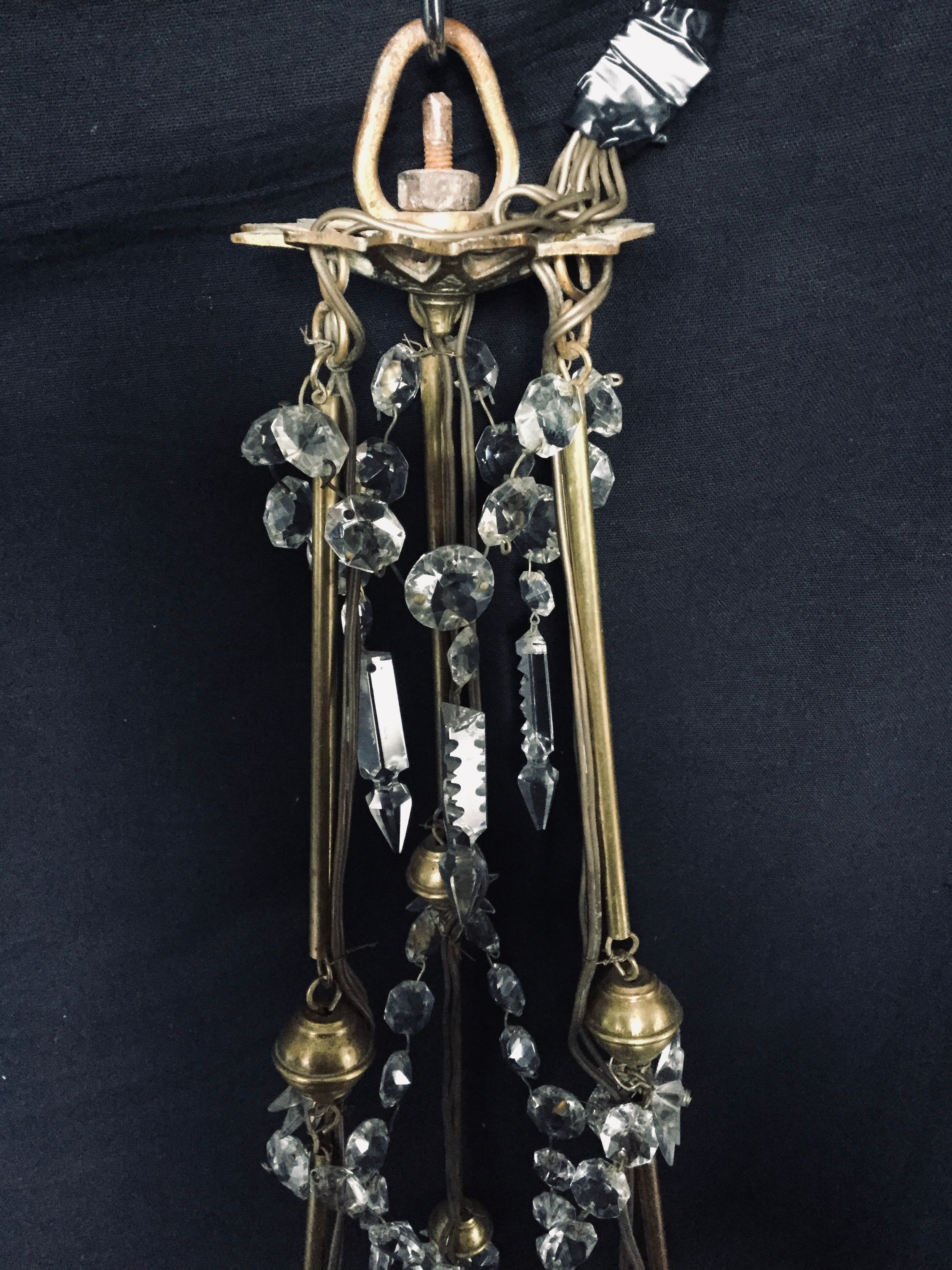 Lustre 6 lights in Crystal, Bronze, and Earthenware