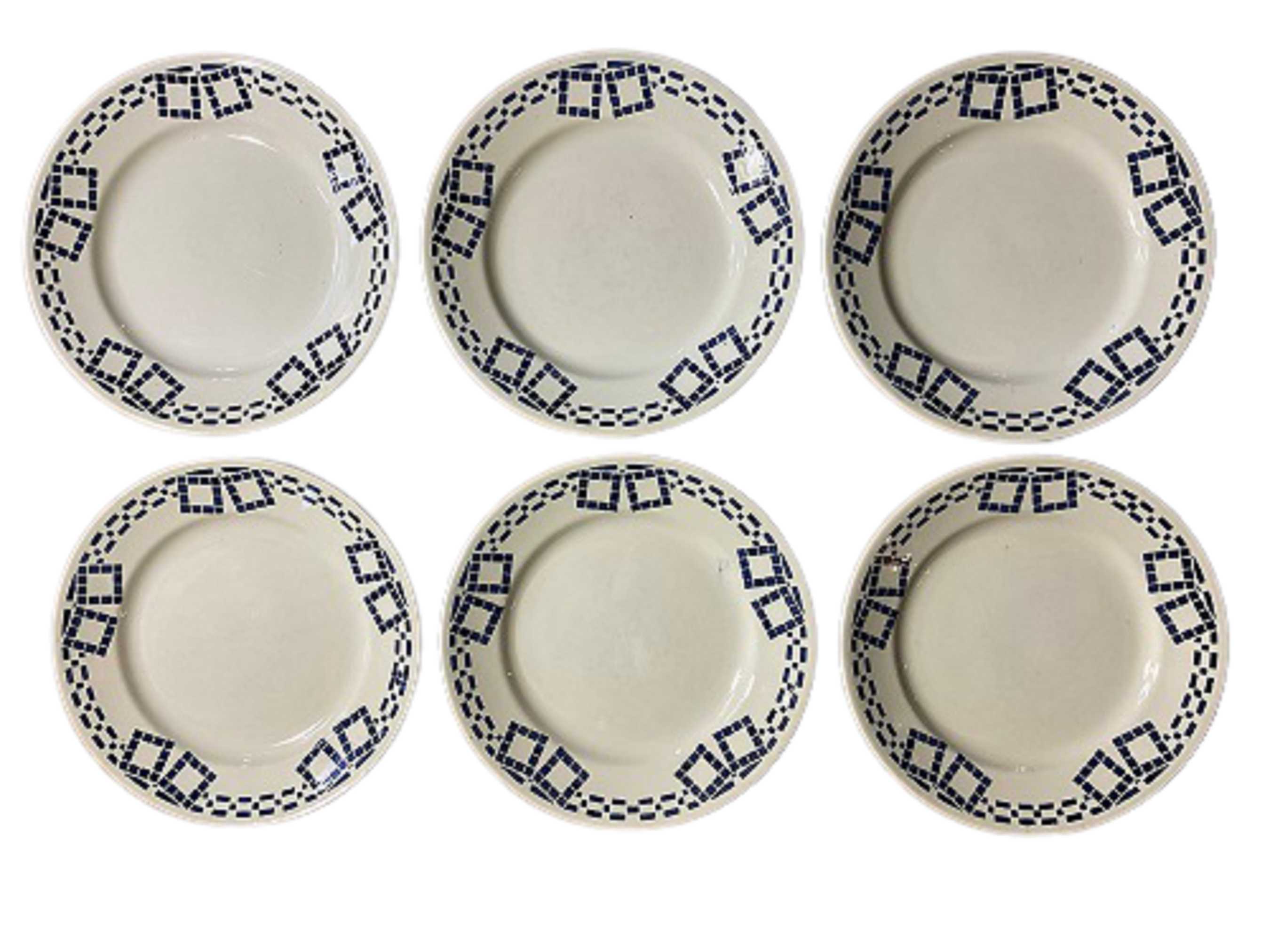 Set of 6 plates earthenware "P.B. Rochechouart -Limoges- Model Anna"