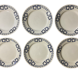 Lot de 6 assiettes plates faïence « P.B. Rochechouart -Limoges- Modèle Anna »