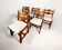 Set of 6 Belgian brutalist oak dining chairs, 1970s.