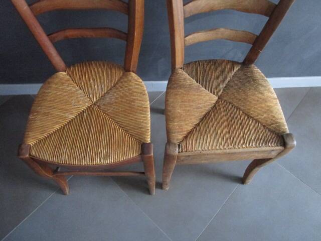 2 old straw chairs