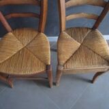 2 old straw chairs
