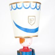 Pair of wooden lamps painted by Suzanne Bonnichon, circa 1940