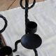 Vintage black metal candle holders – Twisted wrought iron