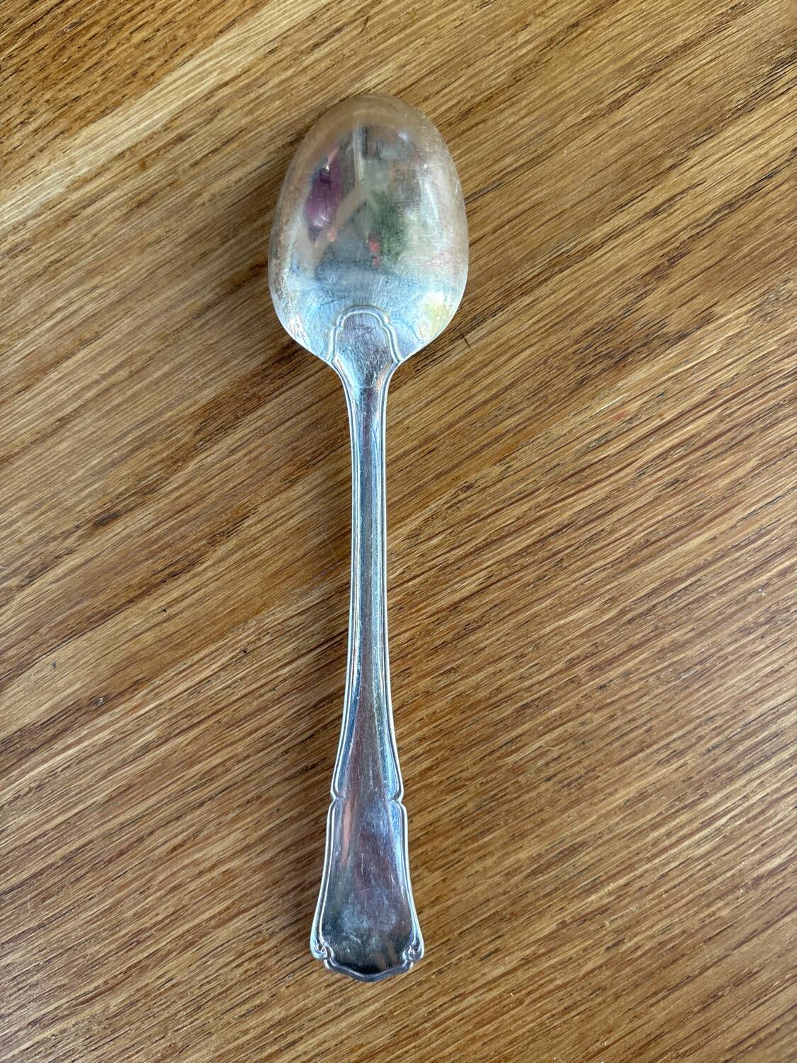 Set of 6 small silver metal spoons Apollo