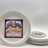 6 cheese plates "Faïence de St-Amand"