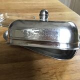 Butter dish metal and glass