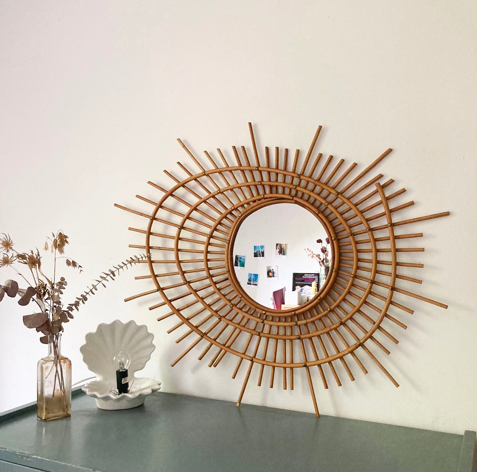 Vintage ortf rattan mirror