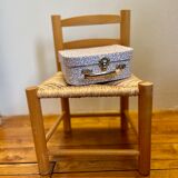 Vintage children's chair in wood and straw
