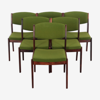 Lot de 6 chaises en palissandre, design danois, années 1970, fabriqué par Skovby