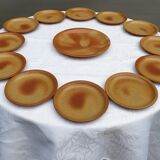 Set 12 plates and 1 dish sandstone of Burgundy Sarreguemines