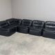 Modular black leather element sofa, 1970s