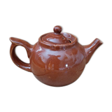 Vintage antique brown porcelain teapot