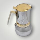 Antique Italian Stella coffee maker – size 2 – stainless steel and gold metal