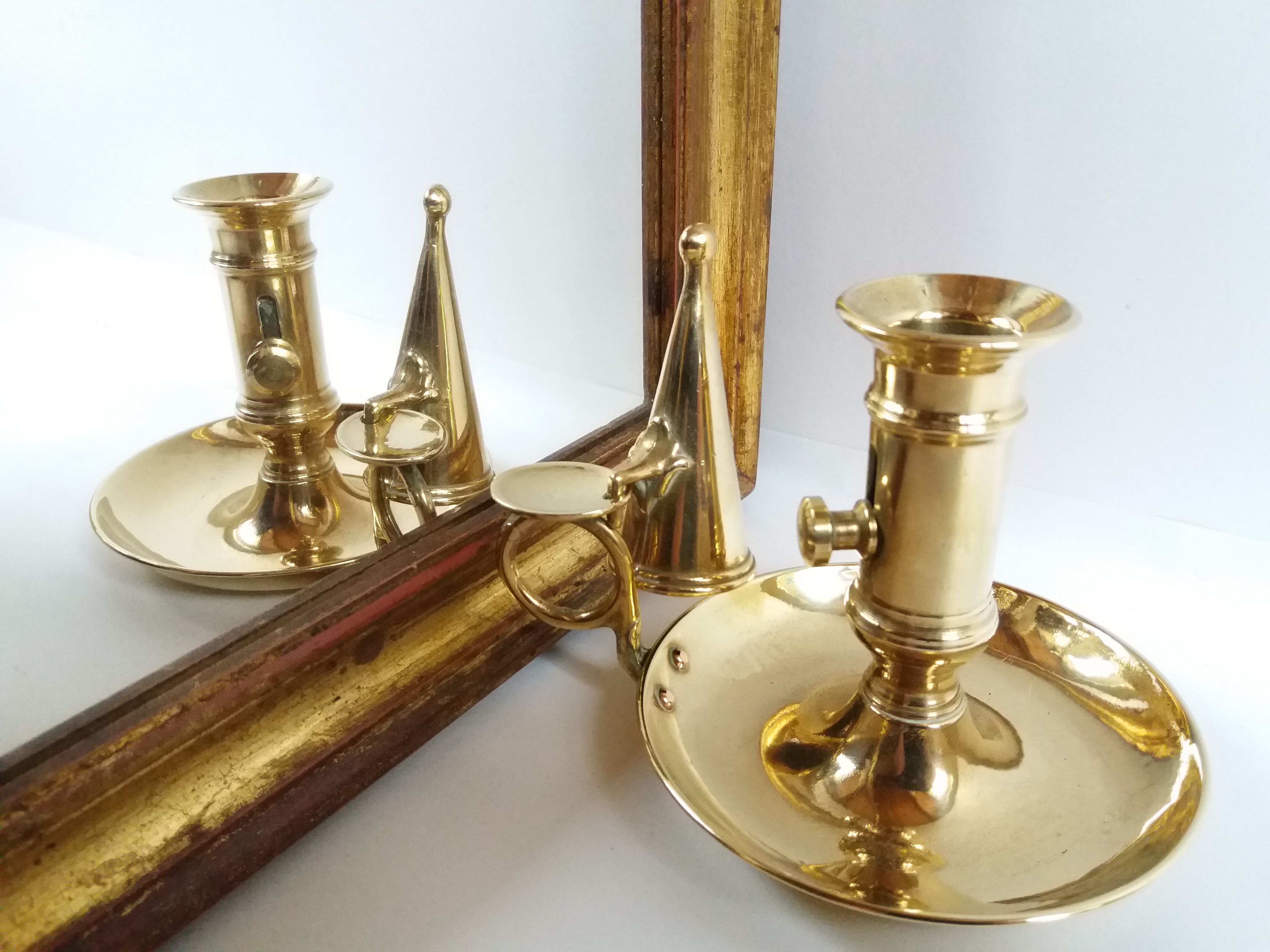 Golden brass candlestick