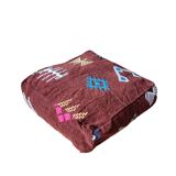 Brown Berber pouf with bohemian patterns