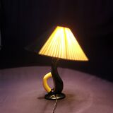 Bedside lamp vintage ceramic black and yellow