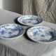 Set of 3 blue plates from Gien pottery, Fleurette model, D22.5.