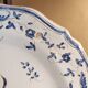 Old Moustiers faience plate blue and white with blue ibis decoration.