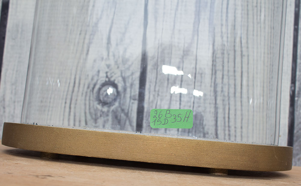 Old oval glass globe 35 cm high