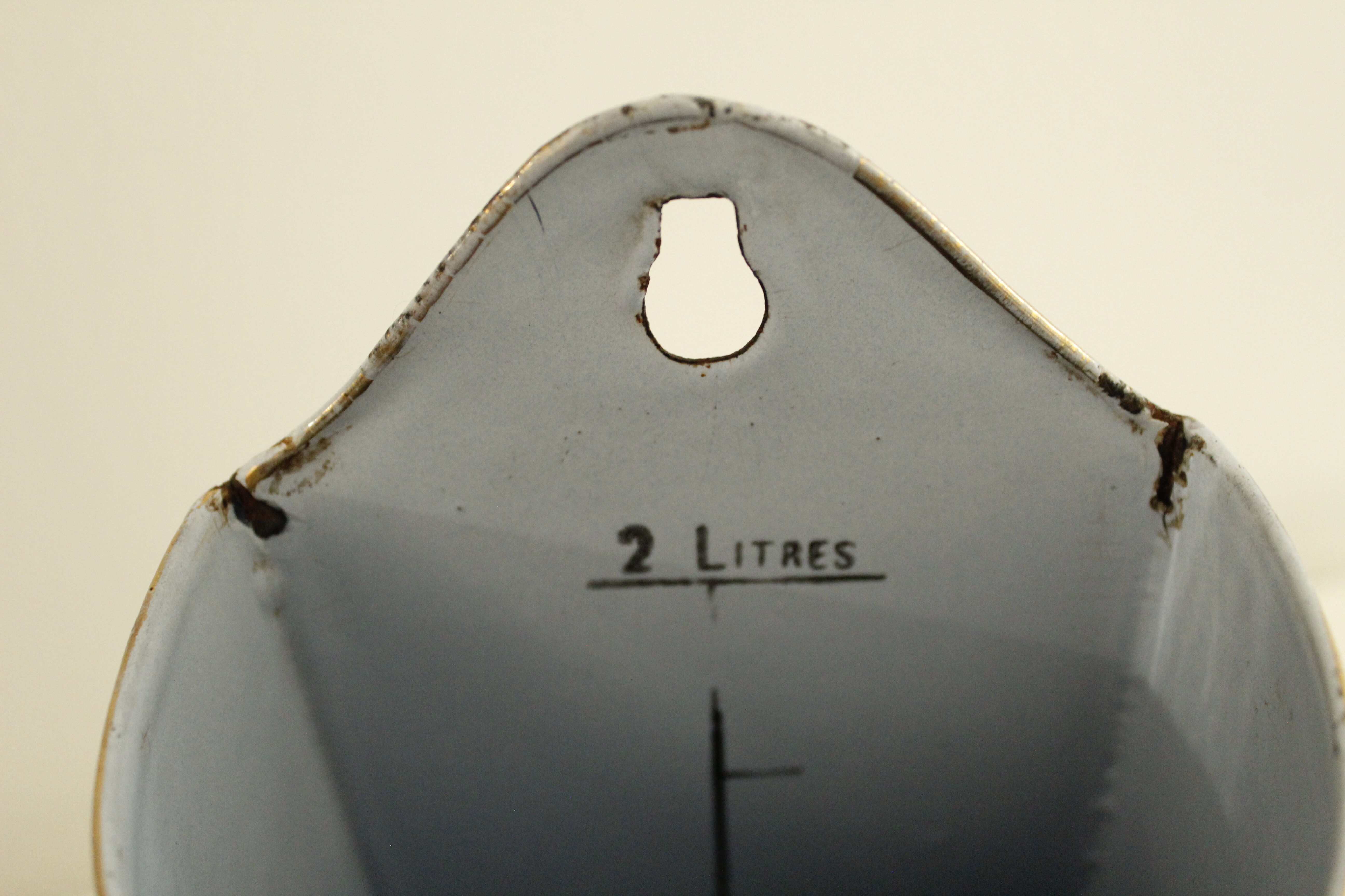 Enamelled metal fountain - light blue and gold