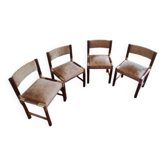 Suite de 4 chaises de Pierre Jolliet années 70