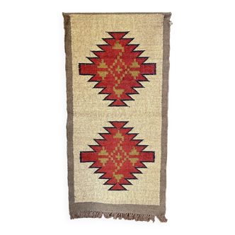 Kilim tissé à la main en jute et laine