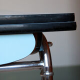 Blue formica table extensions and 2 drawers