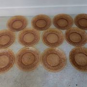 Twelve amber sunflower plates Vereco