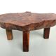 Brutalist tripod coffee table in solid teak – 1970s