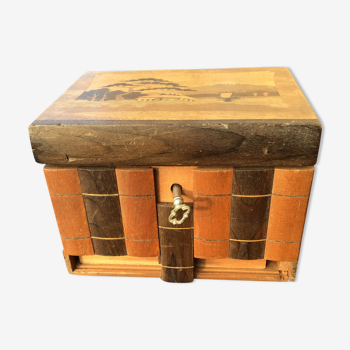 Secret box with wooden key